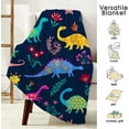 thumbnail image 3 of Dinosaur Blanket for Girls Boys Cute Kids Throw Blankets, Soft Plush Fleece Flannel Dino Blanket for Couch Bed Sofa Boy''s Room Decor 50x40 Inch, 3 of 6