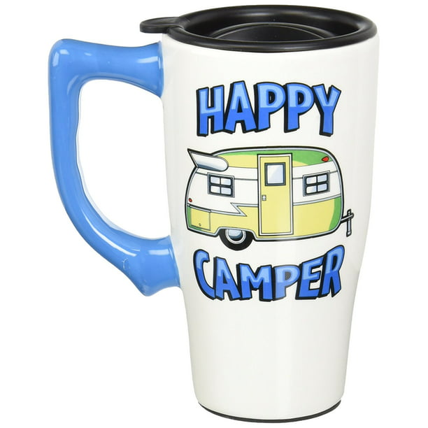 "Happy camper" Travel Mug, Multicolor, Microwave & Dishwasher Safe By