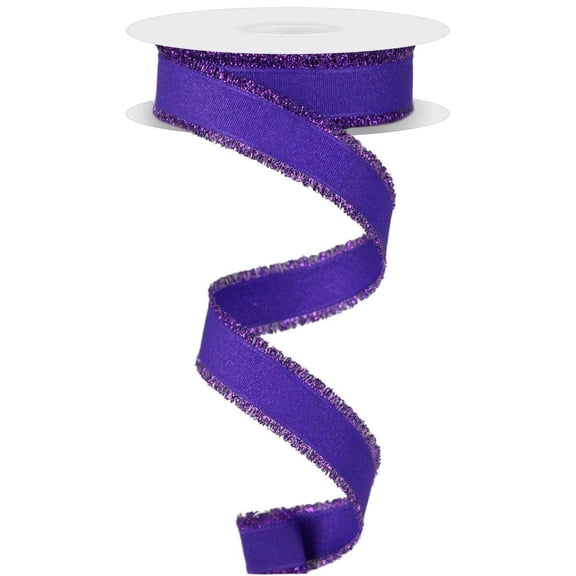 Craig Bachman Fuzzy Edge Wired Ribbon, Purple, 10 Yards