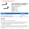 thumbnail image 2 of Outer Tie Rod End Set - Compatible with 2002 - 2005 Mercedes-Benz ML500 2003 2004, 2 of 2