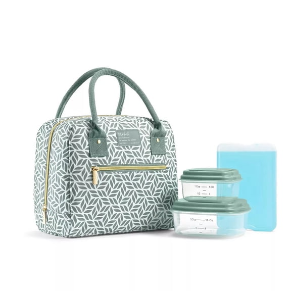 Bloomington Lunch Bag - Sage Tesselating Geo: Insulated Lunchbox Set