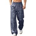 thumbnail image 2 of Elvqul Mens Pants Big and Tall Mens Outdoor Joggers Pants with Pockets Drawstring Sports Elastic Waist Pull On Casual, 2 of 9