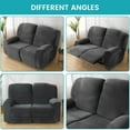 thumbnail image 6 of CJC Velvet Recliner Covers, Stretch Armchair Slipcovers, 6-Piece for Loveseat Reclining Sofa, 2 Seater Recliner Protector, 7 Colors, 6 of 9