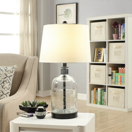 Woodburn Metal and Glass 26.5u0022 Table Lamp