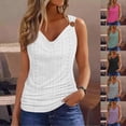 thumbnail image 3 of Womens Tank Tops Plus Size Vintage Solid Color Summer Tank Tops for Women Adjustable Straps Slim Fitted Square Neck Sleeveless Womens Camisole Clothes Ruched Women's Tees and Tanks Curved Hem, 3 of 7