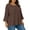 Coffee, variant on Women's Plus Size Blouse Scoop Neck 3/4 Sleeve Tops Lightweight Solid Casual Loose Fit Tunics Shirts