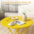 thumbnail image 6 of Dovov 3-Piece Outdoor Folding Bistro Set, Steel Bistro Table and Chairs Set of 2 Outdoor Patio Furniture with Cushions, Yellow, 6 of 9