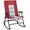 Red, variant on Costway Foldable Rocking Padded Chair Portable Camping Chair with Backrest Armrest Red