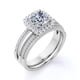 thumbnail image 3 of JeenMata Anillo de Compromiso con Diamante Real de Talla Cojín - Cuerpo Dividido - Anillo con Halo - Conjunto de Boda - Oro Blanco de 10 K, 3 of 6