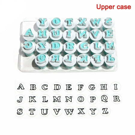 

New 26pcs/set Plastic Alphabet Cookies Cutter Upper Lowercase Letters Fondant Cutters Cake Decorating Tools