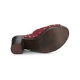 thumbnail image 5 of BLISSFUL STEP Women's Open Toe Platform Block Heel Slide Sandals Burgundy 10, 5 of 6