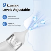 Rechargeable Baby Nose Suction Device, Electric Nasal Aspirator with 9 Suction Modes and 2 Silicone Tips, Gentle Yet Powerful Snot Booger Mucus Remover for Newborn, Infant & Toddler, Safe & Ea