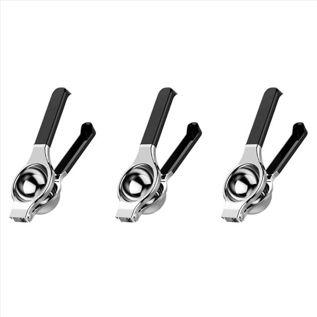 3X Exprimidor de Limón: Exprimidor Manual de Limón de Acero Inoxidable, Exprimidor de Y Limón de Prensa con Manejar de Silicona de Alta Resistencia