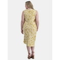 thumbnail image 3 of Terra & Sky Women's Plus Size Ruched Sleeveless Midi Dress, Sizes 0X-4X, 3 of 4