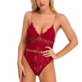 thumbnail image 1 of Body de lencería de encaje Deep V erótico de una pieza sexy ropa de dormir femenina (rojo 2XL) Ehuebsd Para estrenar, 1 of 1
