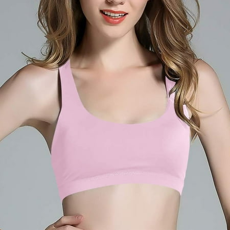 Juslio Minimizer Bras for Women Full Coverage Athletic Wirefree Vest Solid Yoga Bra