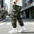 thumbnail image 6 of UDAUDU Men's Camo Cargo Pants Casual Jogger Baggy Pants Multi-Pockets Outdoor Workout Camouflage Joggers Army Green L, 6 of 8