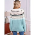 thumbnail image 6 of Women'S Casual Vintage Sweater Raglan Sleeve Crew Neck Knit Pullover Comfortable Warm Autumn Top  Blue L, 6 of 8