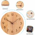 thumbnail image 4 of Reloj de pared de madera, reloj de pared de diseño moderno de 30 cm, reloj de pared gigante silencioso, reloj de pared vintage, decoración para sala de estar, dormitorio, hogar, oficina, cocina, 4 of 5