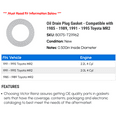 thumbnail image 2 of Oil Drain Plug Gasket - Compatible with 1985 - 1989, 1991 - 1995 Toyota MR2 1986 1987 1988 1992 1993 1994, 2 of 2