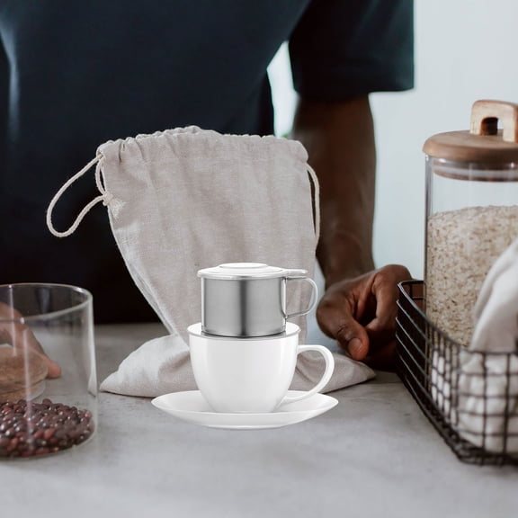 LOLIPPYY Single Serve Vietnamese Coffee Maker Stainless Steel Filter Pot for Home and Office