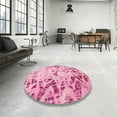 thumbnail image 4 of Ahgly Company Machine Washable Indoor Rectangle Abstract Donut Pink Area Rugs, 7' x 10', 4 of 7