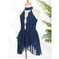 thumbnail image 4 of RUNQHUI Robe de Danse Lyrique pour Filles Enfants Sans Manches Dos Nu avec Strass Bleu Marine 8, 4 of 7