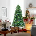 thumbnail image 4 of Gymax 7 FT Pre-lit Artificial Christmas Tree Hinged Xmas Tree w/ 9 Lighting Modes, 4 of 10