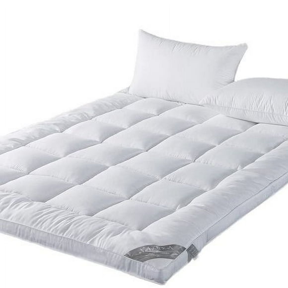 Naluka Mattress Topper Short Queen Size Down Alternative Featherbed Microfiber Mattress Pad 2 Inch Thick Mattress Cover
