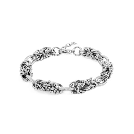 - Women's Stainless Steel Link and Byzantine Bracelet