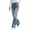 Light Blue-B, variant on Straight Leg Jeans for Women Trendy Mid Waisted Double Button Stretchy Wash Casual Jeans