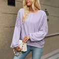 thumbnail image 6 of Bxsruta Womens Long Sleeve Tops Crew Neck Lace Patchwork Loose Casual Pullover Blouses, 6 of 8