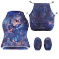 thumbnail image 4 of SCRAWLGOD Butterfly Galaxy Print Pattern Gaming Chair Cover with Armrest Cover, Removable Computer Chair Seat Cover Backrest Slipcovers Stretchable Rotating Desk Chair Seat Cushion Protectors, 4 of 7