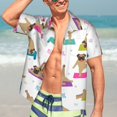 thumbnail image 7 of Gaeub Yoga Dogs Poses Print Men's Hawaiian Shirt,Button Down Short Sleeves Shirts,Tropical Beach Casual Button Down Shirts,Medium, 7 of 7