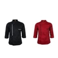 thumbnail image 1 of 2x hombres mujeres verano primavera chefs ejecutivos Chefwears Durable cocina camarero negro rojo Hugo Chaquetas de cocinero, 1 of 10