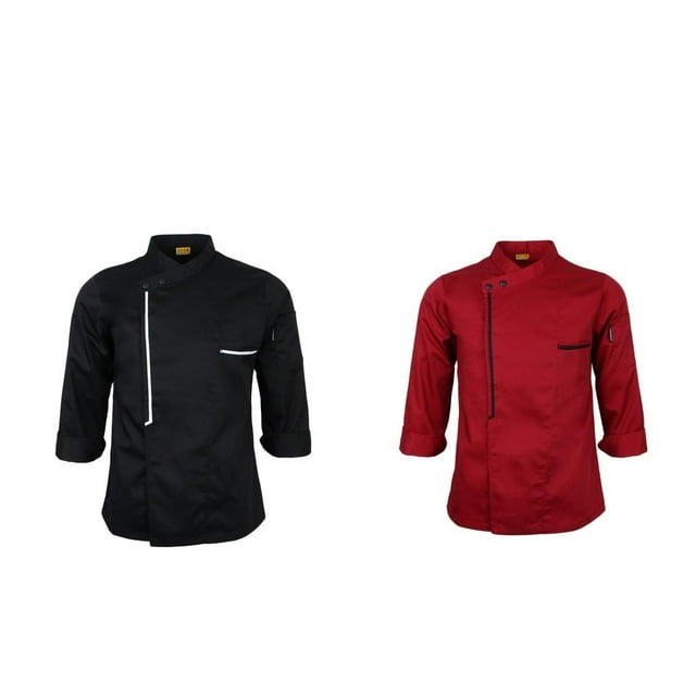 2x hombres mujeres verano primavera chefs ejecutivos Chefwears Durable cocina camarero negro rojo Hugo Chaquetas de cocinero