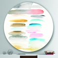 thumbnail image 3 of Designart 'Watercolor Geometric Swatch Element I' Geometric Metal Circle Wall Art, 3 of 3