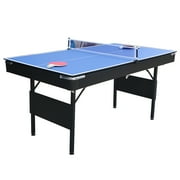 SEGMART 5.5 Ft 3 In 1 Pool & Table, Tennis Multigame Table, Multifunctional Billiard Table, Dining Table, Indoor Game Table, All Accessories Included, Black with Green Felt