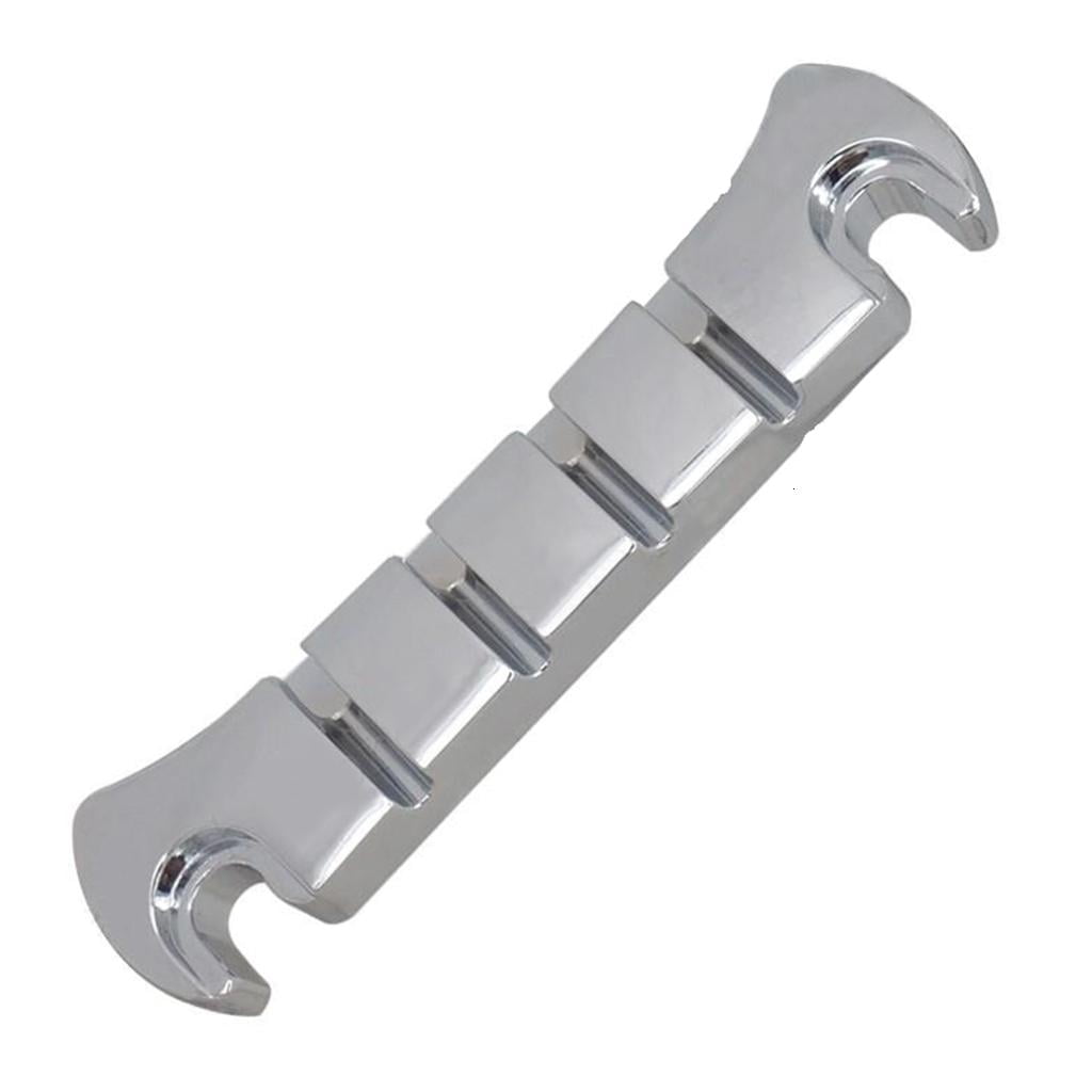 CEORPER Guitar Tune O-Matic Roller Saddles Bridge with Wrench Set Replacement Parts LP Style 4 String Electric Guitar Bridge