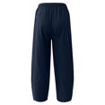 thumbnail image 6 of Men's Casual Loose Solid Color Linen Pants, Cotton Linen Wide Leg Harem Trousers Chinese Style for Bohemian Fashion and Comfort,Navy,5XL, 6 of 7