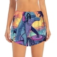 thumbnail image 4 of Lsque Hip-Hop DJ Dolphin Printed Women's Running Shorts with Liner Pockets,Elastic Quick Dry Workout Athletic Gym Yoga Shorts,Womens High Waist Shorts-, 4 of 9