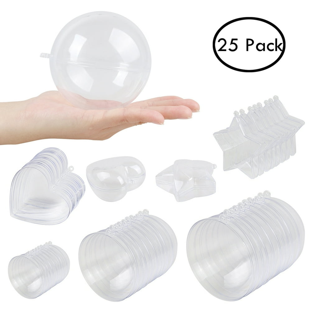 Clear Plastic Fillable Ball DIY Bath Bomb Molds Set Hollow Ball Craft