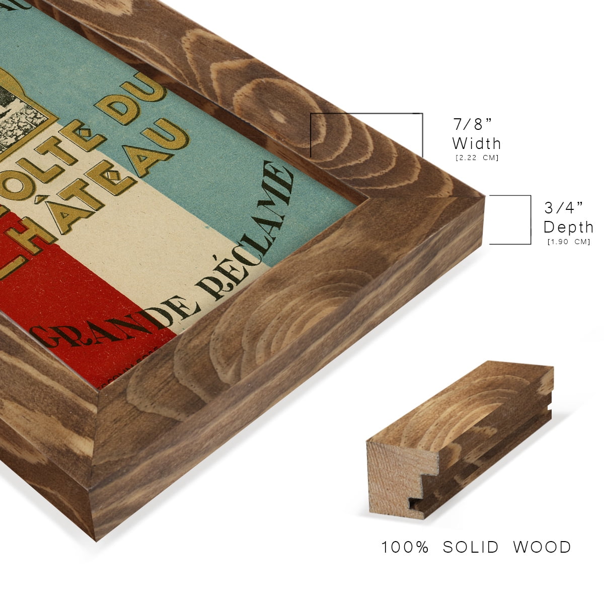 Recolte Du Chateau -Framed Print w/glass-Walnut