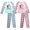 Light Pink/Pink-Blue/Blue, variant on Angel Face Girls Pajama Set - 4 Piece Soft Poly Sleep Shirt and Pajama Pants for Girls (7-12)