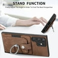 thumbnail image 2 of Compatible with Samsung Galaxy S22 UItra Wallet Case with Card Holder, Premium PU Leather 360° Rotation Ring Holder Kickstand Shockproof Phone Case Cover for Samsung Galaxy S22 UItra, Brown, 2 of 9