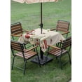 thumbnail image 4 of Outdoor Tablecloth with Umbrella Hole for Patio/Picnic/Party/Camping, Gnomes Mushroom Waterproof Table Cloth Square Cover Washable, Farmhouse Vintage Leaves Plants Butterfly (60"x 60"), 4 of 8