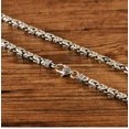 thumbnail image 3 of K-KED S925 Sterling Silver Chain Vintage Byzantine Link 4mmW Men's Necklace 22inchL, 3 of 9