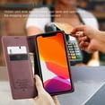 thumbnail image 3 of Leather Case Compatible with iPhone 12 Pro Max Case Wallet, Leather Wallet Case Book Folding Flip Case with Credit Card Holder  Closure for iPhone 12 Pro Max 6.7 inch 2020 Wine Red, 3 of 11