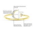 thumbnail image 4 of London Fine Jewelry 0.02 CTTW Real Diamond Moon & Star Cuff Ring for Women's Dainty Statement Rings and Celestial Crescent Moon Jewelry Solid 14K Gold (H Color, SI1-SI2 Clarity), 4 of 5