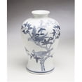 thumbnail image 1 of AA Importing 59844 Flower & Leaf Design Vase, Blue & White, 1 of 1